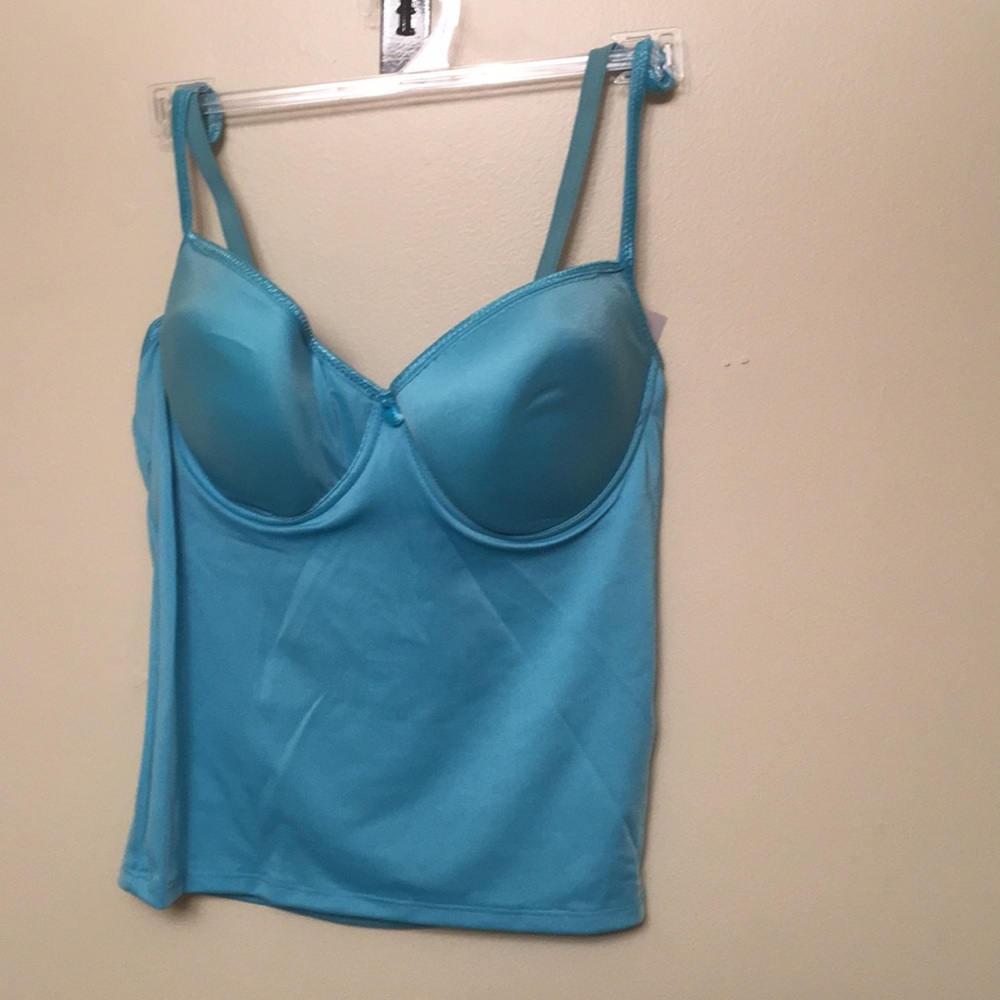Sexy LiLy Aqua Blue Camisole Cami / Bra 38C NWT
